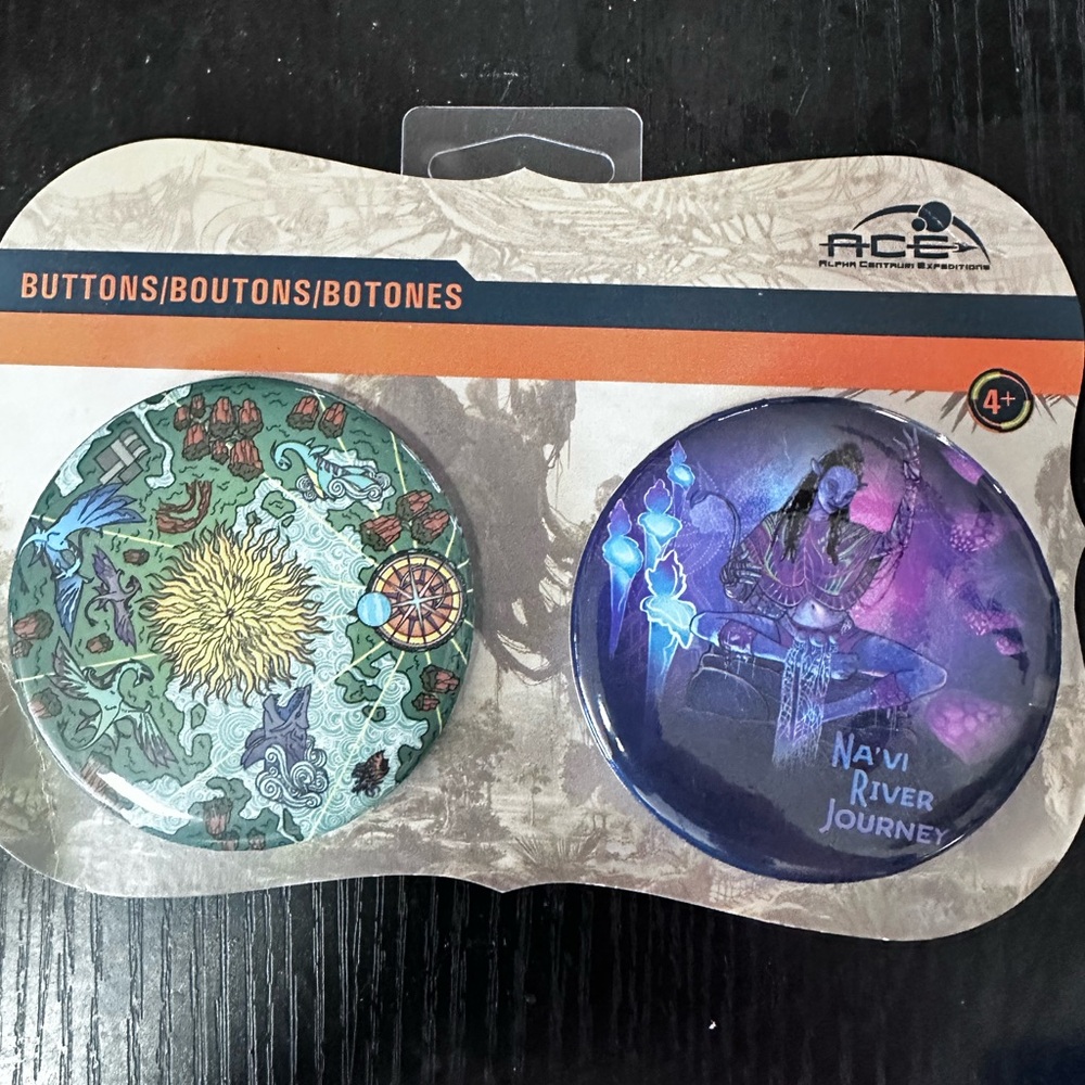DISNEY PARKS THE WORLD OF AVATAR PANDORA ACE NAVI RIVER BUTTONS SET NEW WITH TAG - Picture 2 of 5